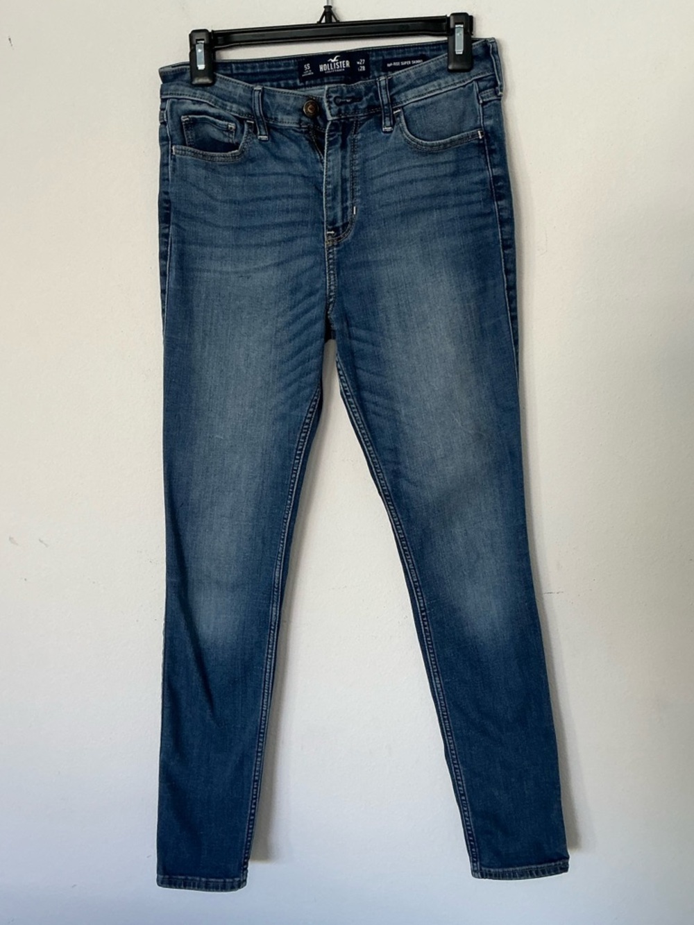 Hollister High Rise Super Skinny Jeans W27 L28 Medium Wash Stretch Denim